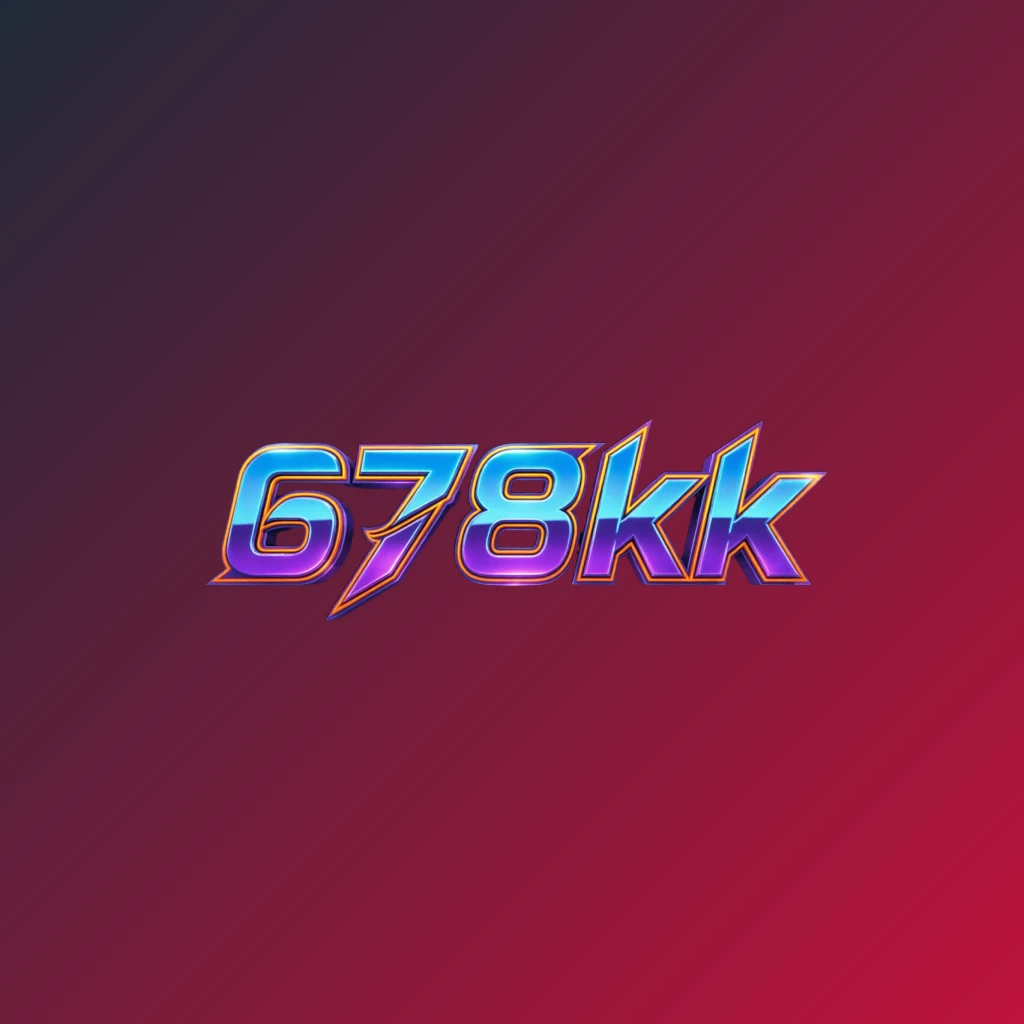 Logo de jogos 678kk em letras 3D fortes com cores energéticas, composição moderna inspirada em esports, fundo transparente, formato retangular horizontal para cabeçalho de site